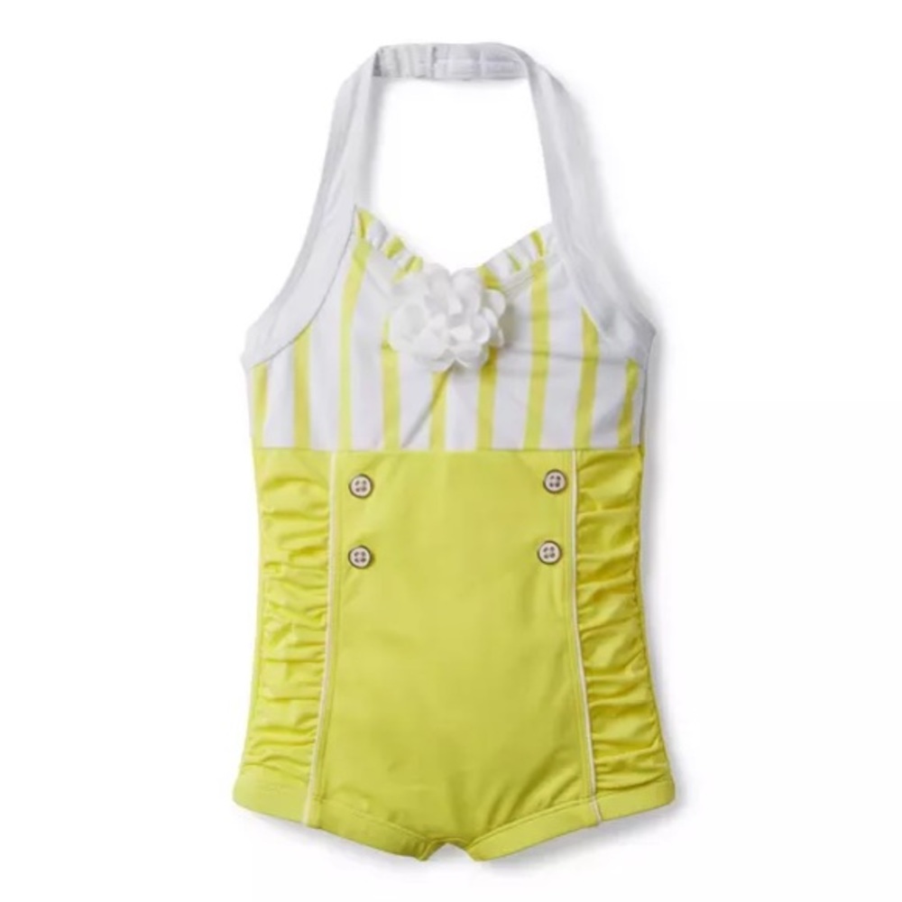 Colorblocked Striped Halter Swimsuit